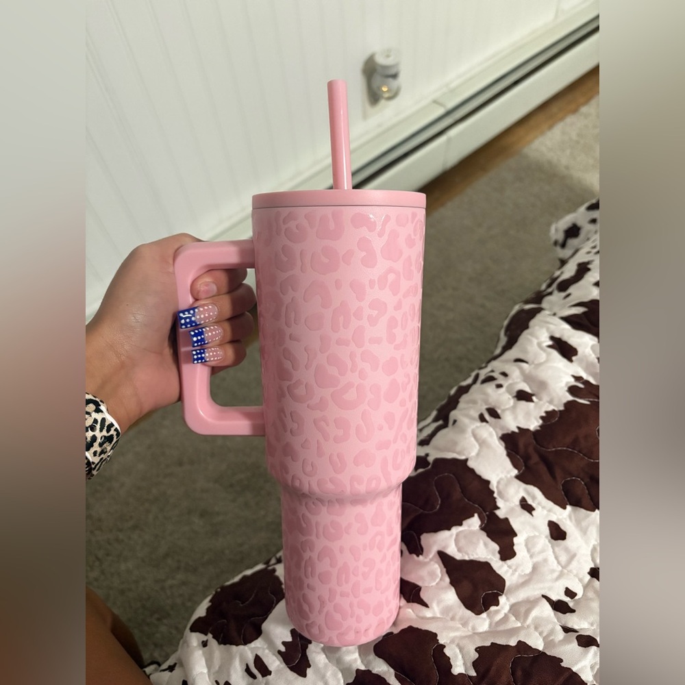 Simple Modern | Pink Leopard Print Tumbler with Straw